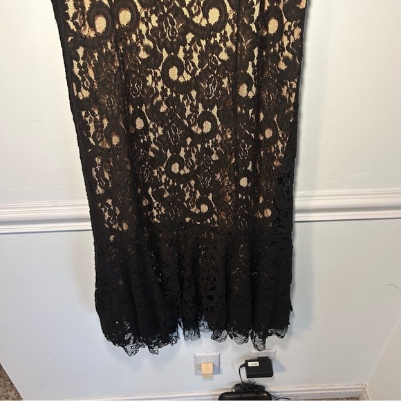 Anthropologie Moulinette Soeurs Cotrena Flounced Black Laced Dress Size 6 - Picture 6 of 12